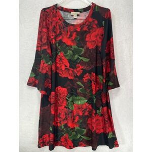 Appleseed's Petites Women's size PLarge Long Sleeve Floral Dress NWOT